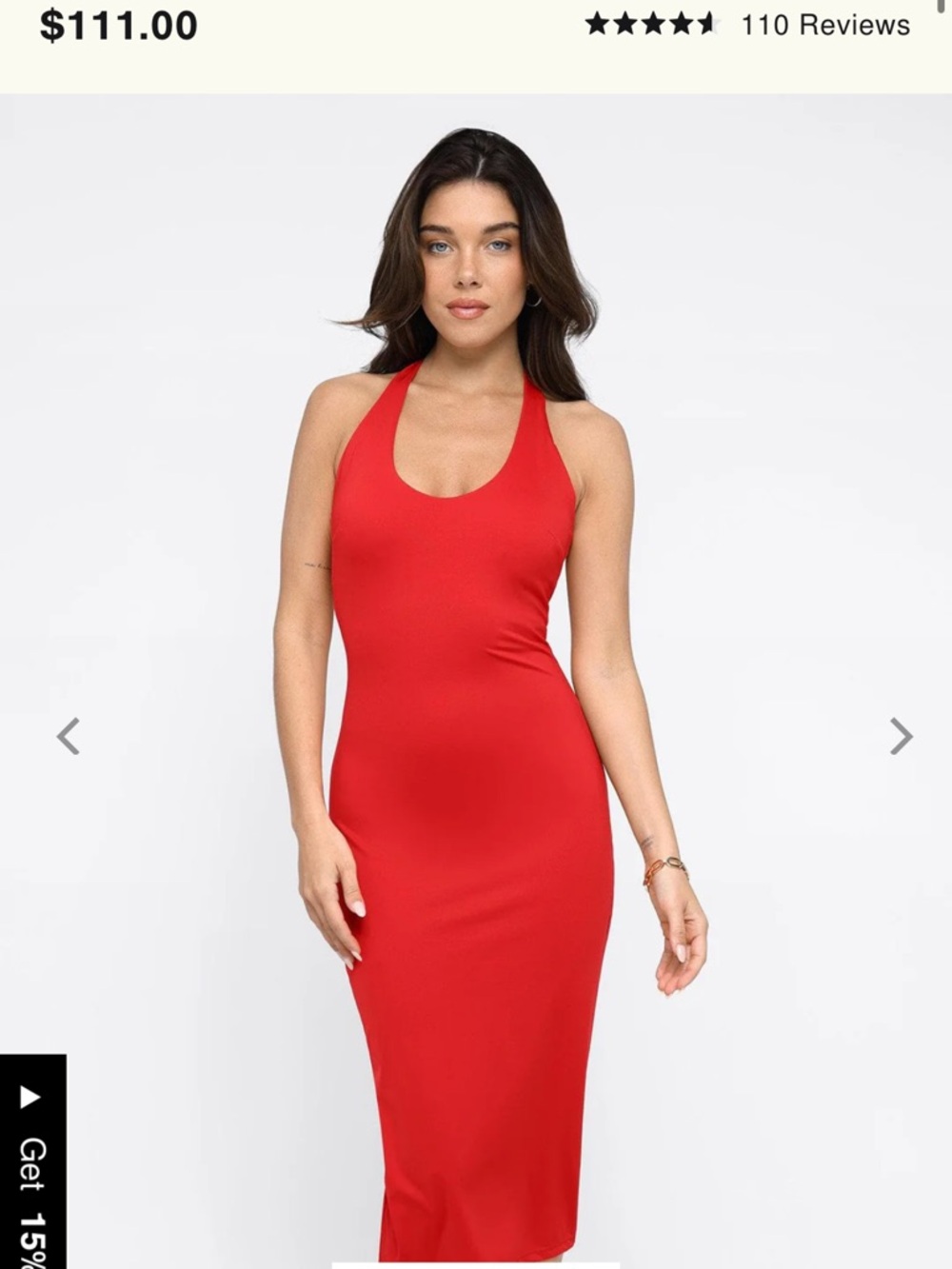 Red Racerback Midi Dress - shapewear dress